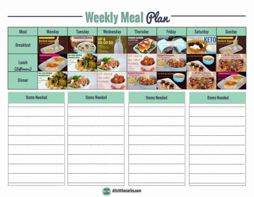 A FREE low carb meal plan and an easy to follow action plan to start eating low carb today. | ditchthecarbs.com