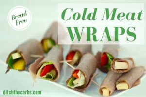 Meat wraps with cheese and toothpicks