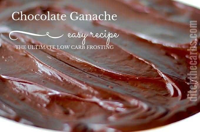  low carb frosting with chocolate ganache on a baked cheesecake