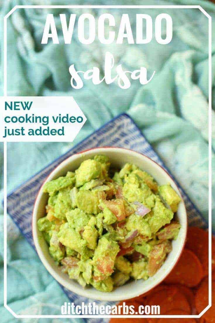 A bowl of avocado salsa