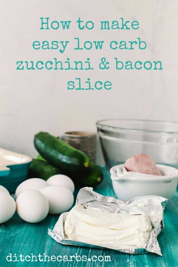 Super easy to follow recipe for low carb zucchini and bacon slice. Flourless healthy option for dinner, lunch or picnics. | ditchthecarbs.com