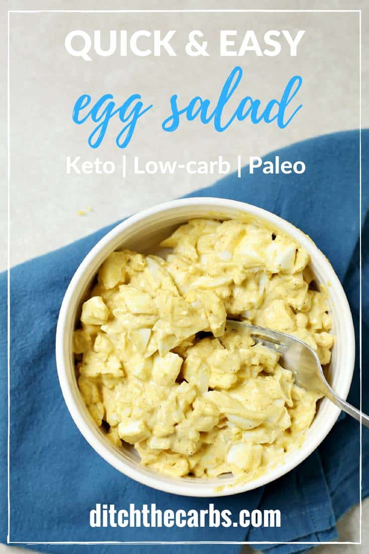 Quick and easy recipe for low-carb egg salad. Paleo, grain free and gluten free. | ditchthecarbs.com