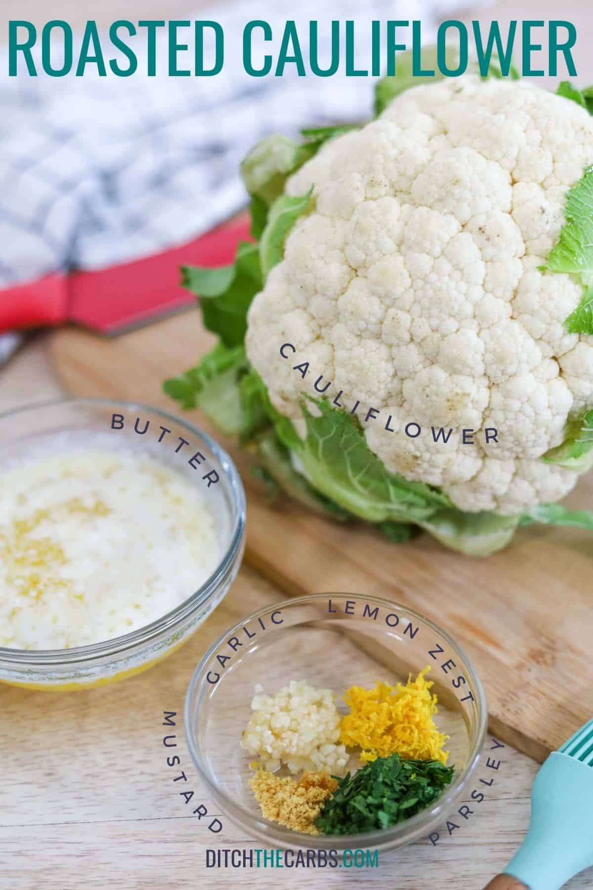labelled in to make a whole roasted cauliflower
