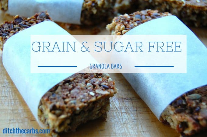 Grain free granola bars wrapped in baking paper