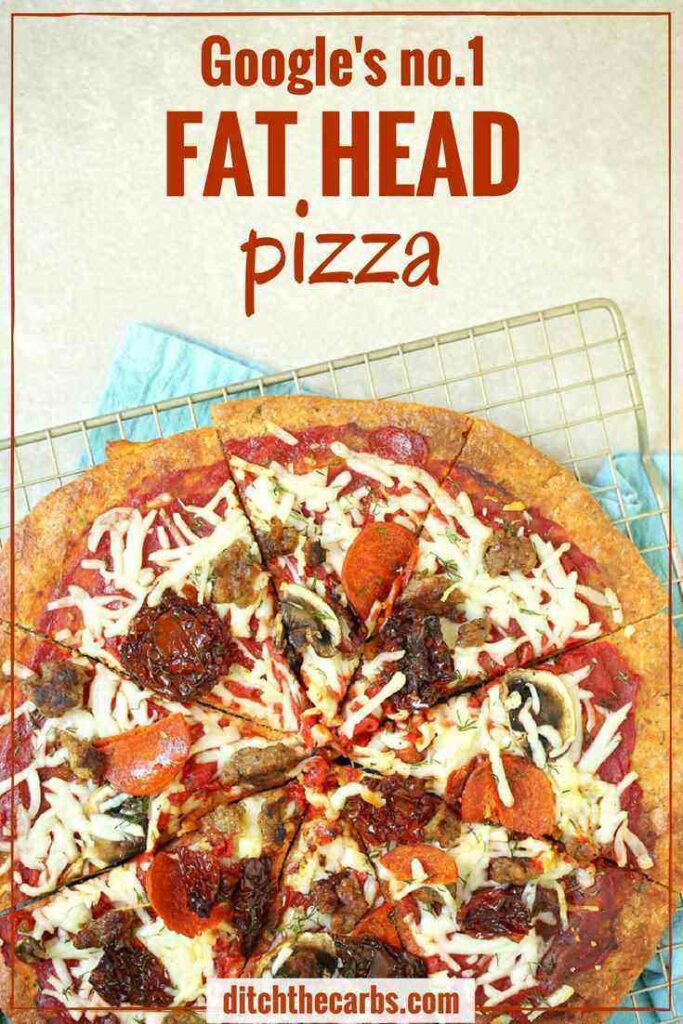 This is THE Fat Head pizza recipe, and it just got better - now with it's own quick cooking video. This is Google's number one low carb and keto pizza. Grain free, gluten free, wheat free heaven. | ditchthecarbs.com