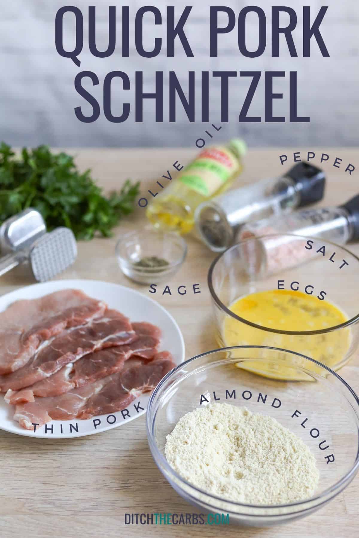 ingredients needed to make keto pork schnitzel recipe