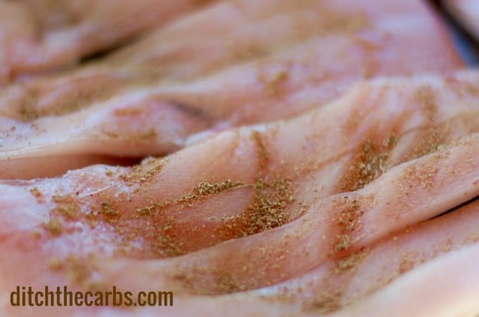 pork on a baking sheet