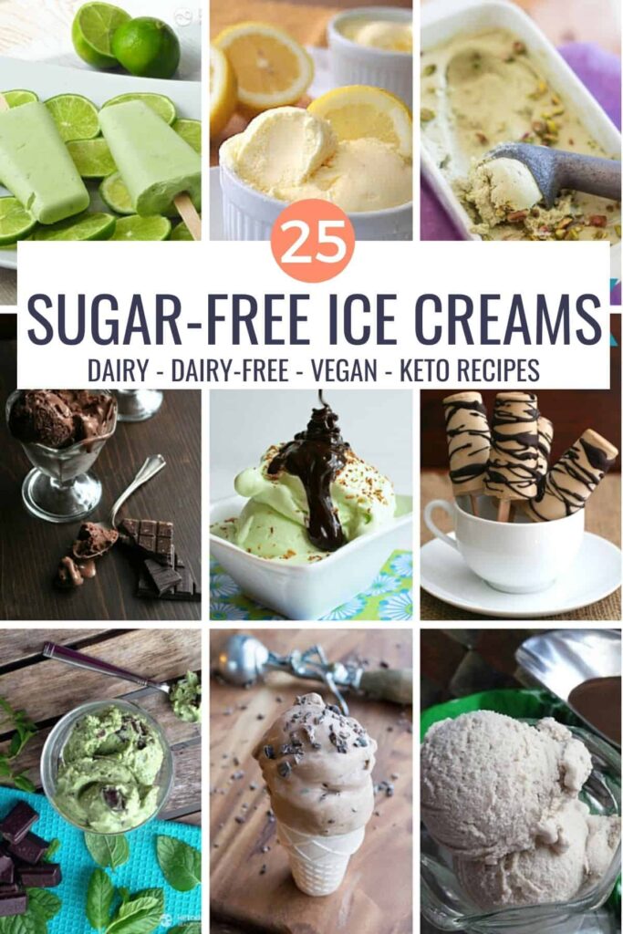collage of 25 Sugar Free Ice Creams