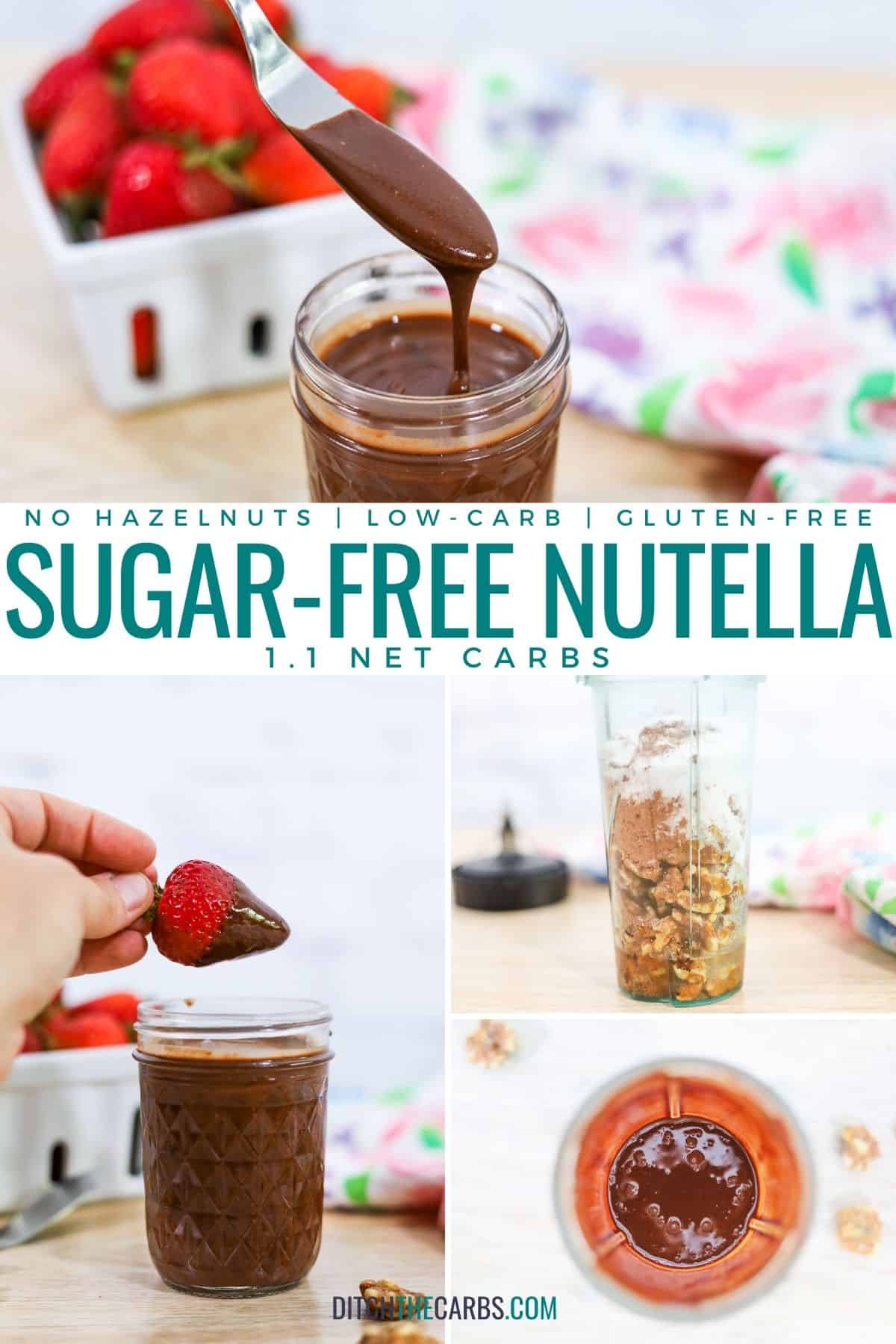 collage of how to make sugar-free Nutella