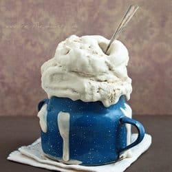 sugar-free coffee ice cream in a blue mug