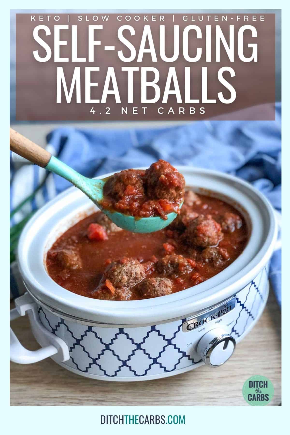 meatballs being served from a slow-cooker