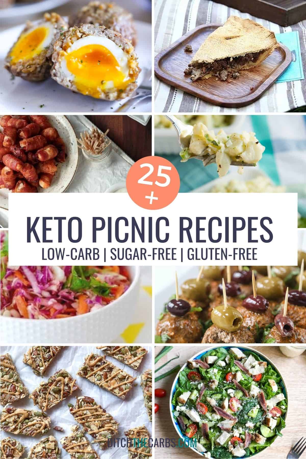 Collage of picnic and lunchbox recipes