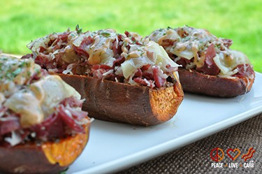 baked stuffed potatoes filled with bacon stuffing