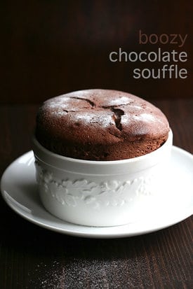 Chocolate souffle on a dark background