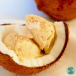sugar-free coconut ice-cream served in a coconut shell