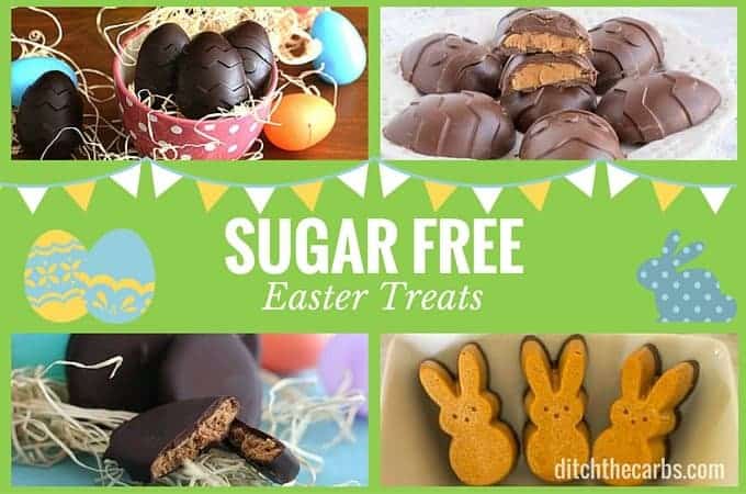 collage of sugar-free Easter recipes