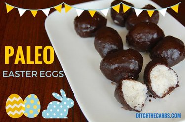 Sugar-free Easter eggs on a plate