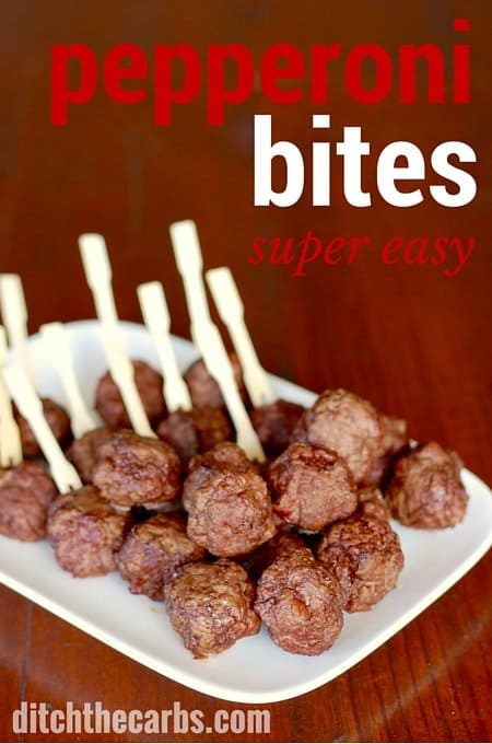  Pepperoni meatballs with bamboo toothpicks