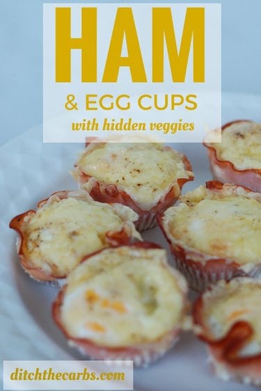 Various ham and egg cups cooked with a cheese topping