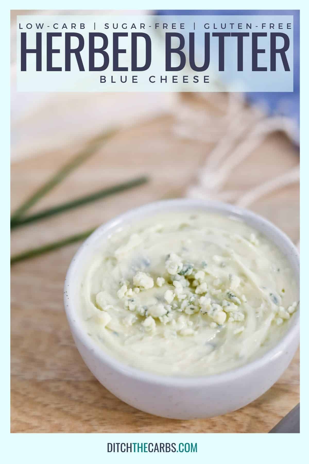 herbed butter recipe in a small white pot