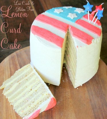 Special 4th July cake with candles
