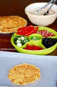 Pizza waffles with a selection of toppings to be used