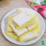 keto lemon bars sprinkled with powdered sweetener