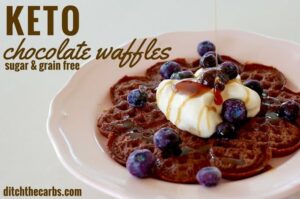 This is THE best keto chocolate waffle out on the internet!!! It's so easy to prepare and they can be frozen too! Brilliant. | ditchthecarbs.com