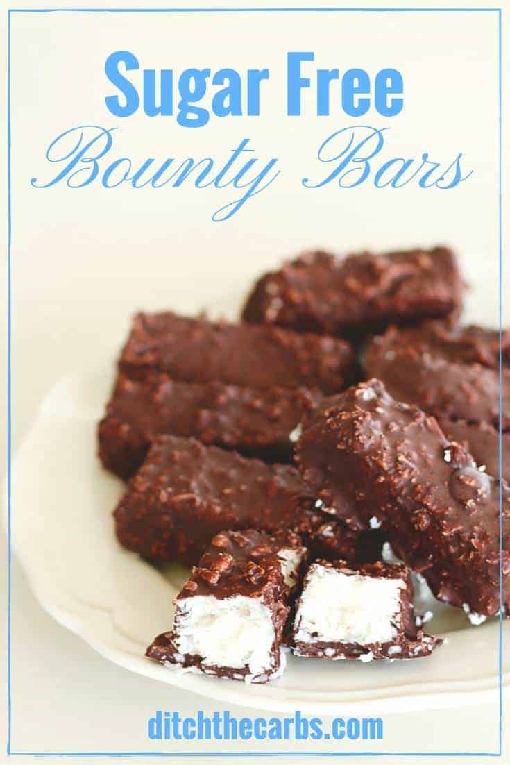 Sugar free bounty bars - low-carb freezer recipes