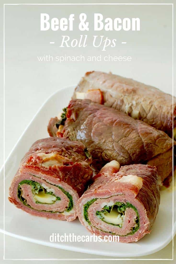Almost zero carb beef and bacon roll ups can be made as a meal, snack, appetiser or school lunch. The possibilities are endless. | ditchthecarbs.com
