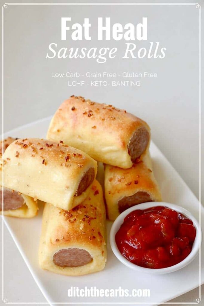 Fat Head sausage rolls have arrived and are going crazy. How to turn a humble sausage into something spectacular. | ditchthecarbs.com