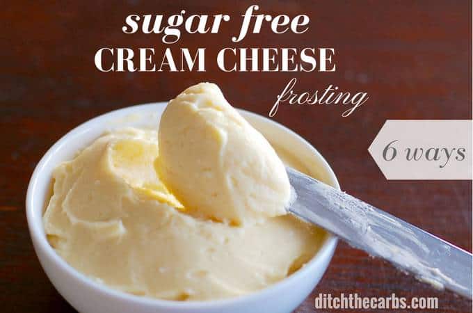 This is the easiest and yummiest sugar free cream cheese frosting I have ever made. Only 3 simple ingredients too. | ditchthecarbs.com