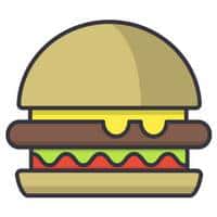 cartoon of a burger