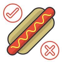 cartoon of a hotdog