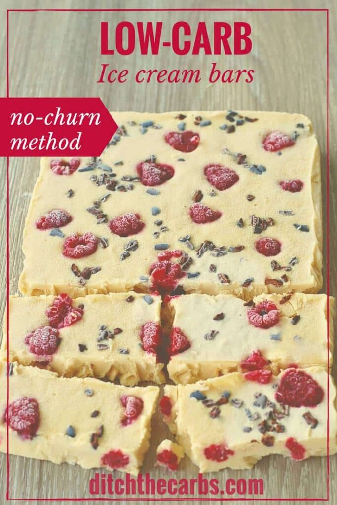 Low carb ice cream bars with berries