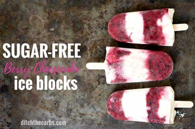 berry cheesecake popsicles made without sugar