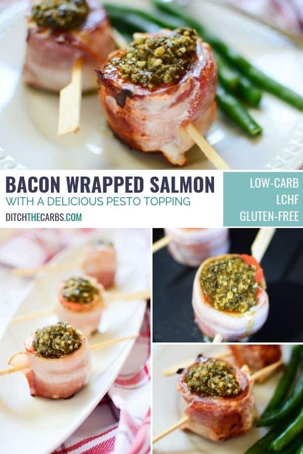 Bacon Wrapped Salmon Pesto