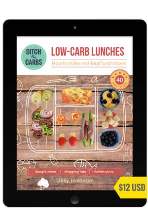 Front cover of the low-carb lunch box cookbook