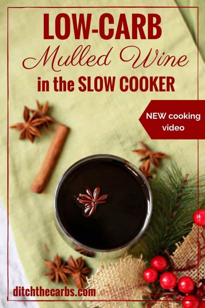 Easy CHEAT'S recipe for slow cooker low-carb mulled wine. Don't tell everyone our secret - the perfect lazy way to entertain guests this festive season. | ditchthecarbs.com