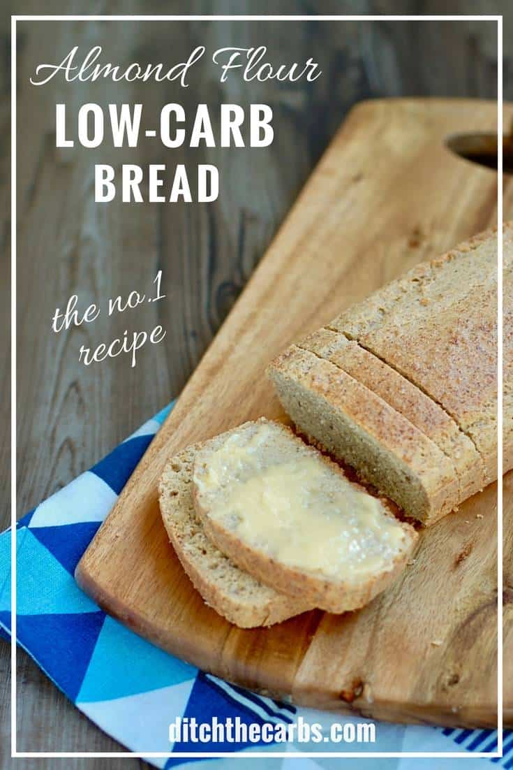 LOOK at how easy this healthy low-carb almond flour bread recipe is to make. Gluten free, grain free and healthy family recipe. | ditchthecarbs.com