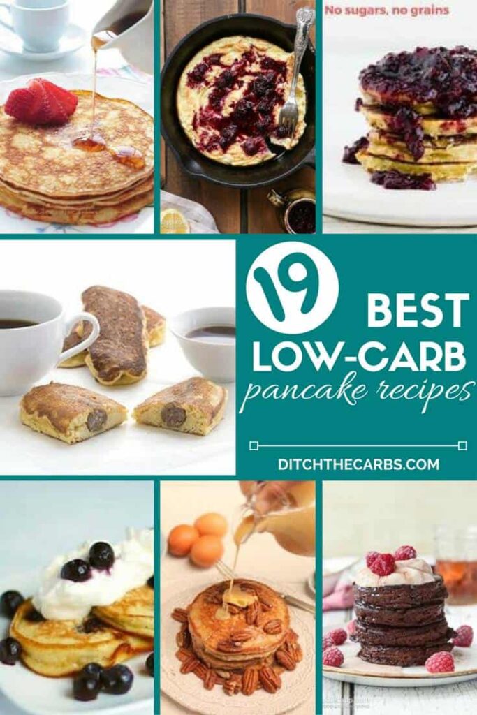 Collage of the best low-carb pancake recipes