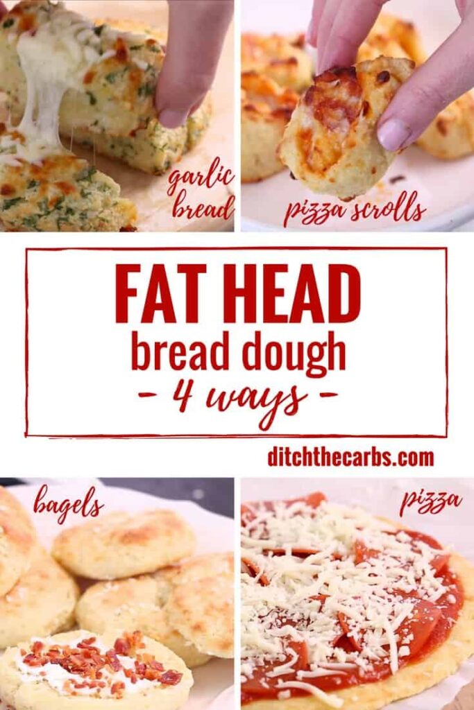 The world's no.1 low-carb mozzarella dough recipe - 4 ways. Watch the quick cooking video that has gone viral. #lowcarb #keto #pizza #glutenfree #ketofam #sugarfree | ditchthecarbs.com