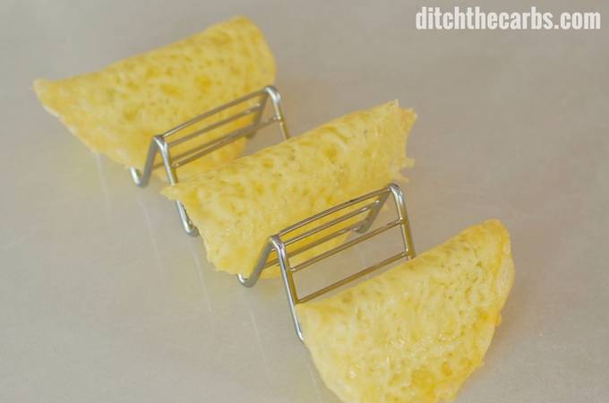 Cheese tortilla on a wire rack