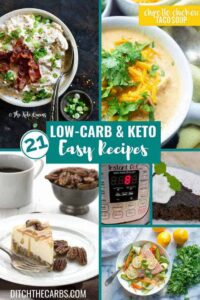 Collage of easy low carb and keto recipes