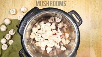Frying sliced mushrooms in the Instant Pot 