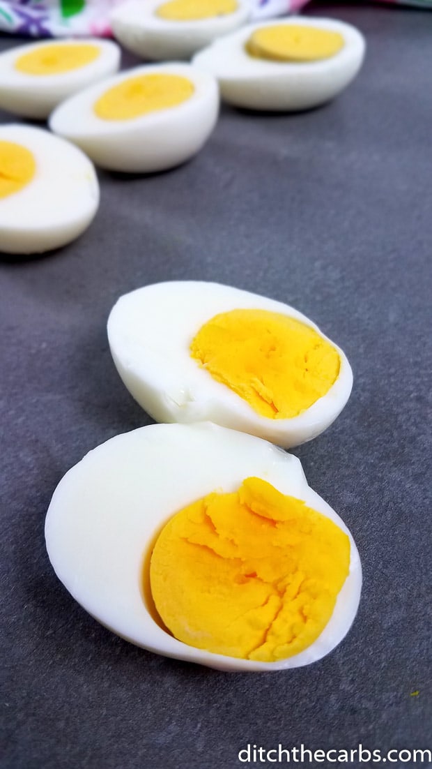 parboiled eggs on a cloth