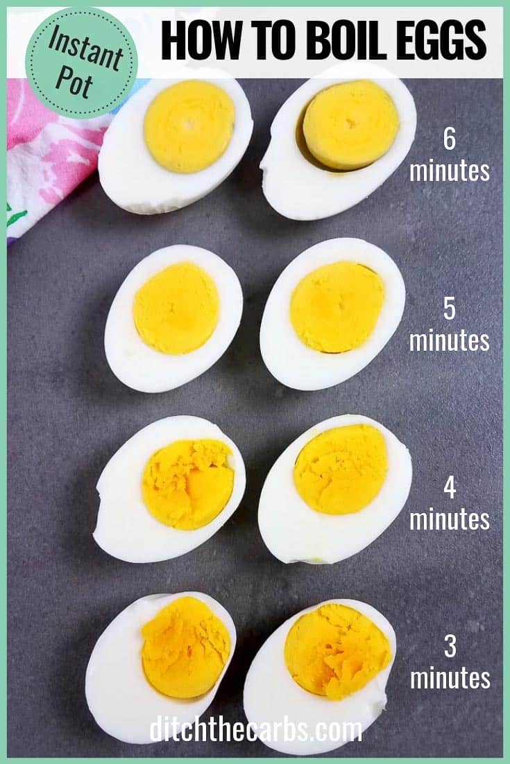 Various boiled eggs and their cooking times
