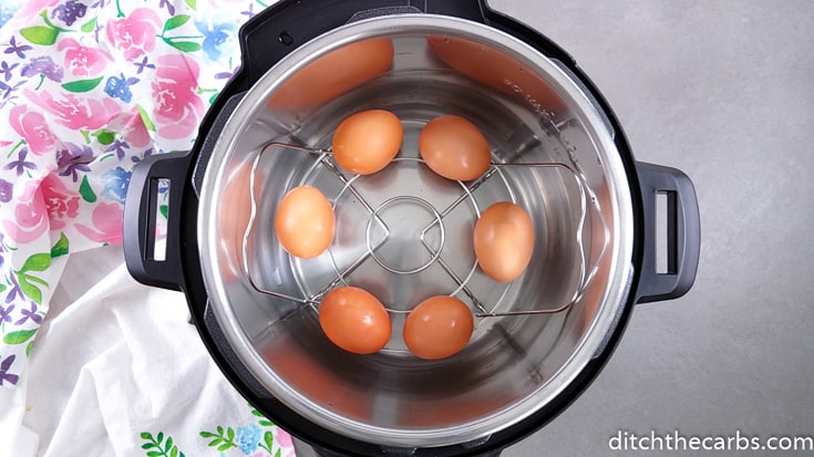 eggs sitting in an Instant Pot