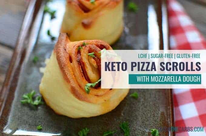 keto Pizza scrolls garnished with herbs