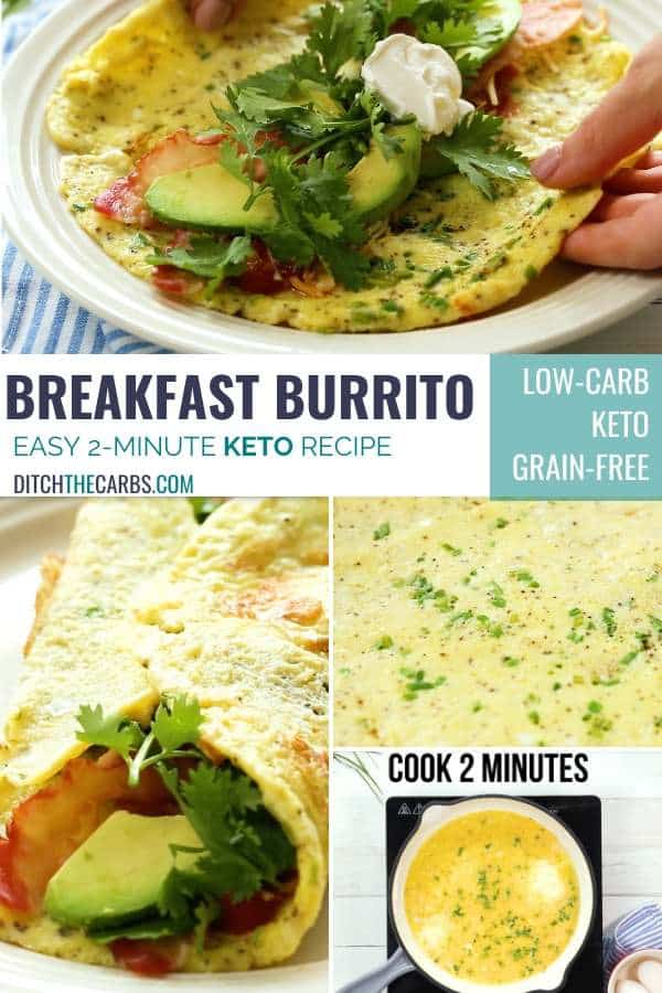  how to make keto breakfast burrito collage 